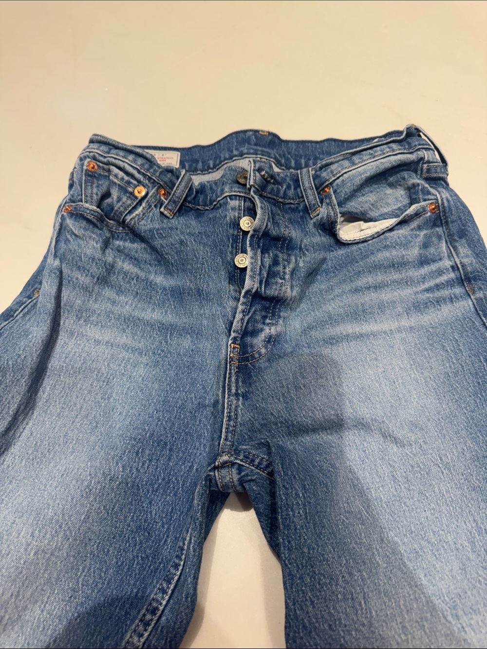 GAP Cheeky Straight High Rise Jeans in Denim Blue